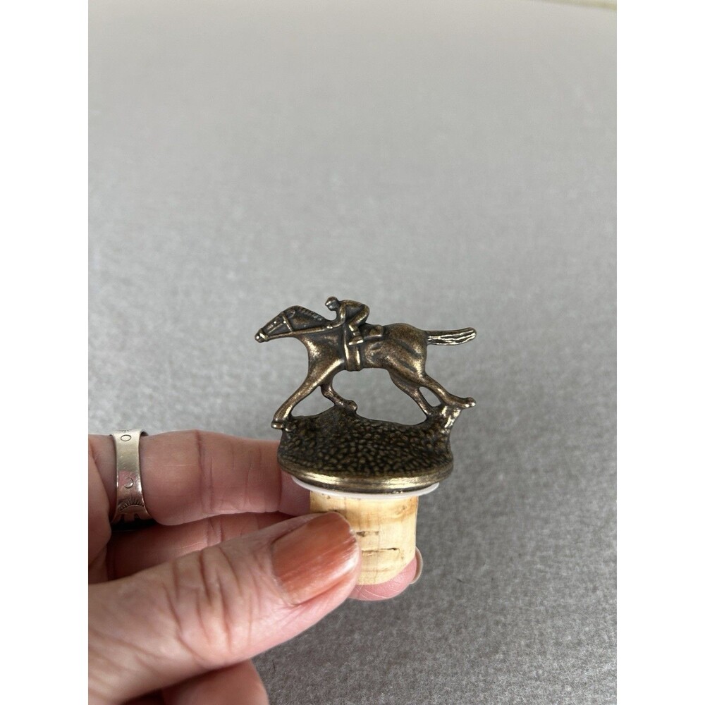 Blanton’s Bourbon Whiskey Cork Bottle Stopper w/ Race Horse & Jockey Letter ‘A’